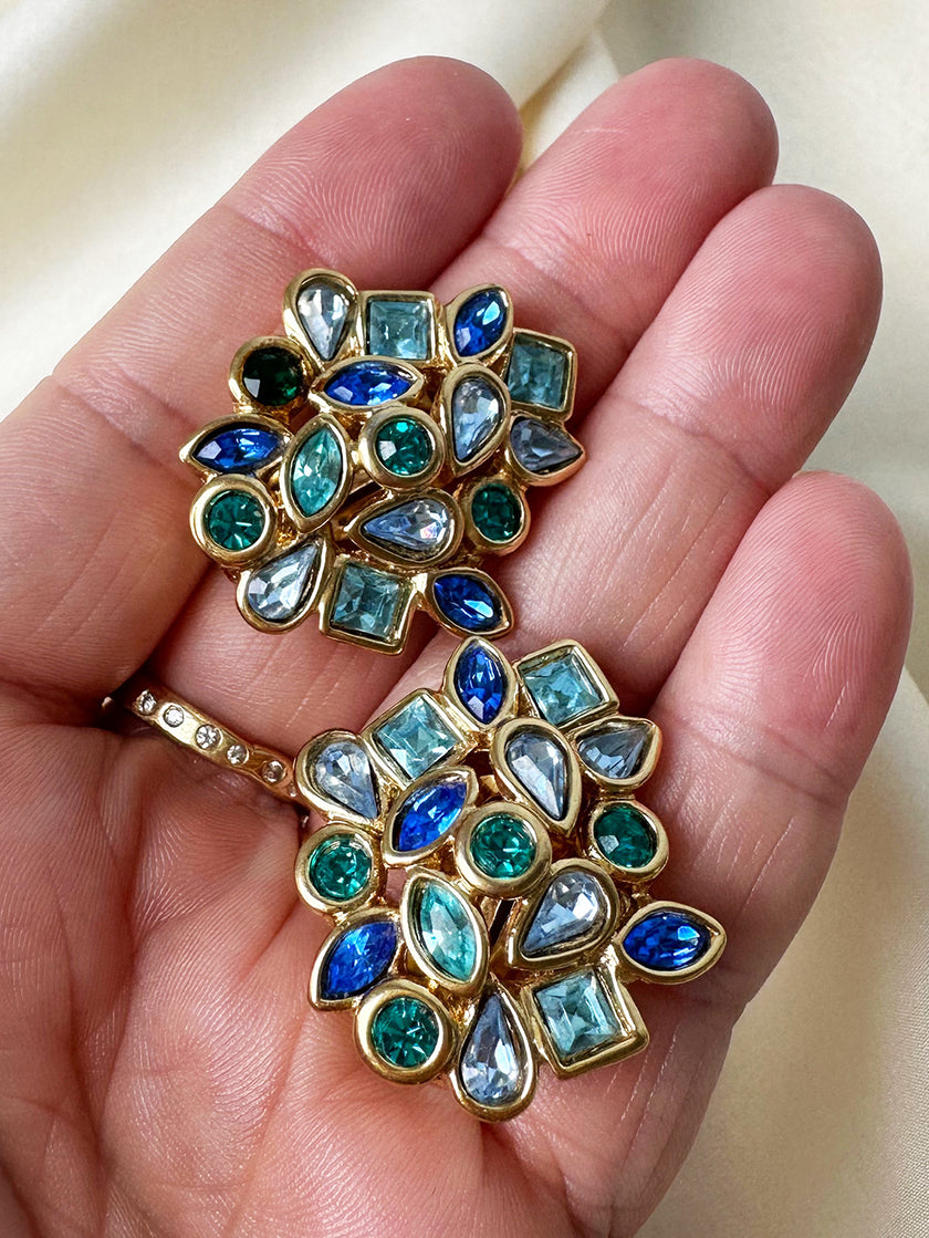 Vergulde designer clip oorbellen