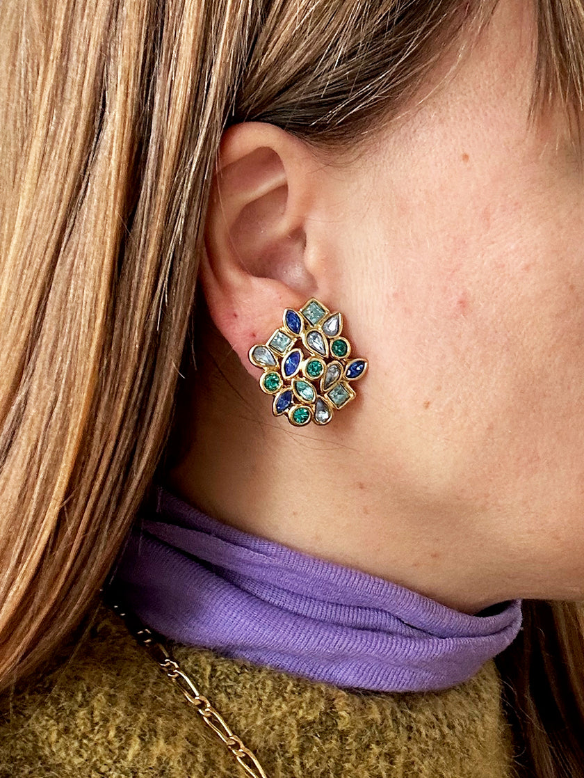 Vergulde designer clip oorbellen