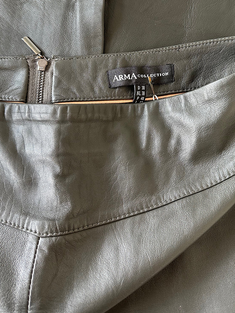 Donkerbruine leren heuprok