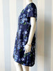 Blauwe floral 60s jurk