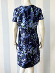 Blauwe floral 60s jurk