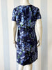 Blauwe floral 60s jurk