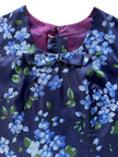 Blauwe floral 60s jurk