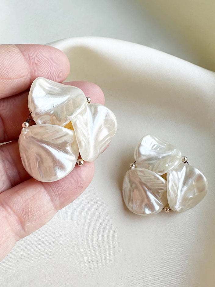 Parel clip oorbellen