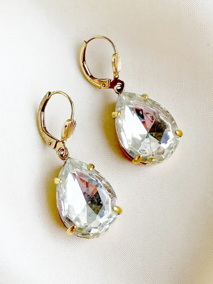 Kristallen druppel oorhangers
