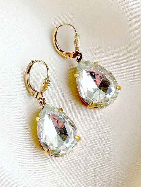 Kristallen druppel oorhangers