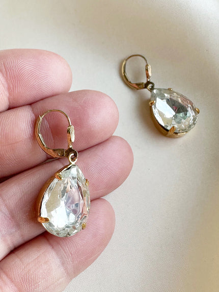 Kristallen druppel oorhangers