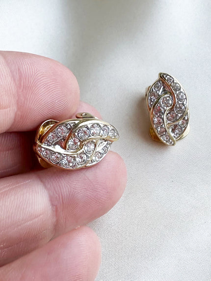 Kleine strass clip oorbellen