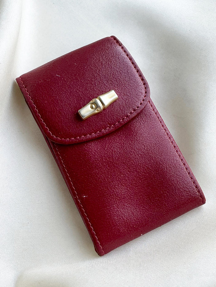 Rode leren key holder