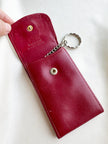 Rode leren key holder