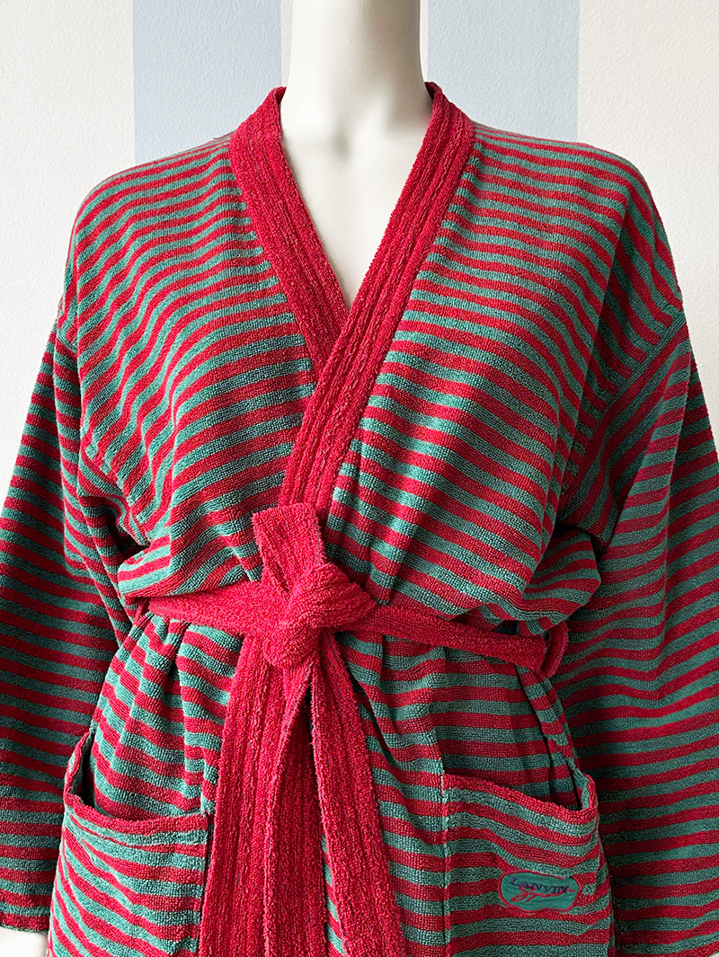 Gestreepte designer badjas