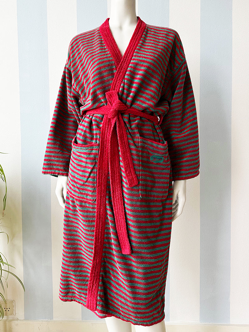 Gestreepte designer badjas