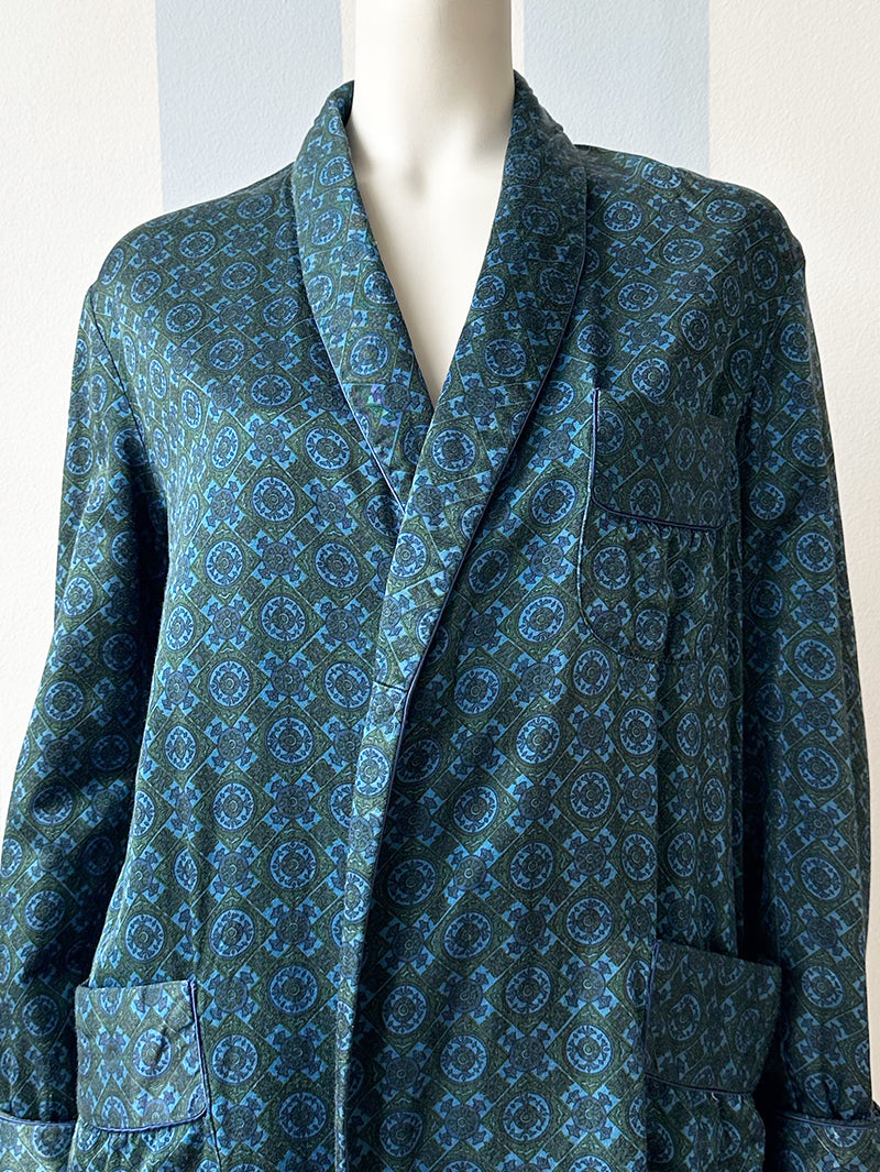 Groen/blauwe print kamerjas