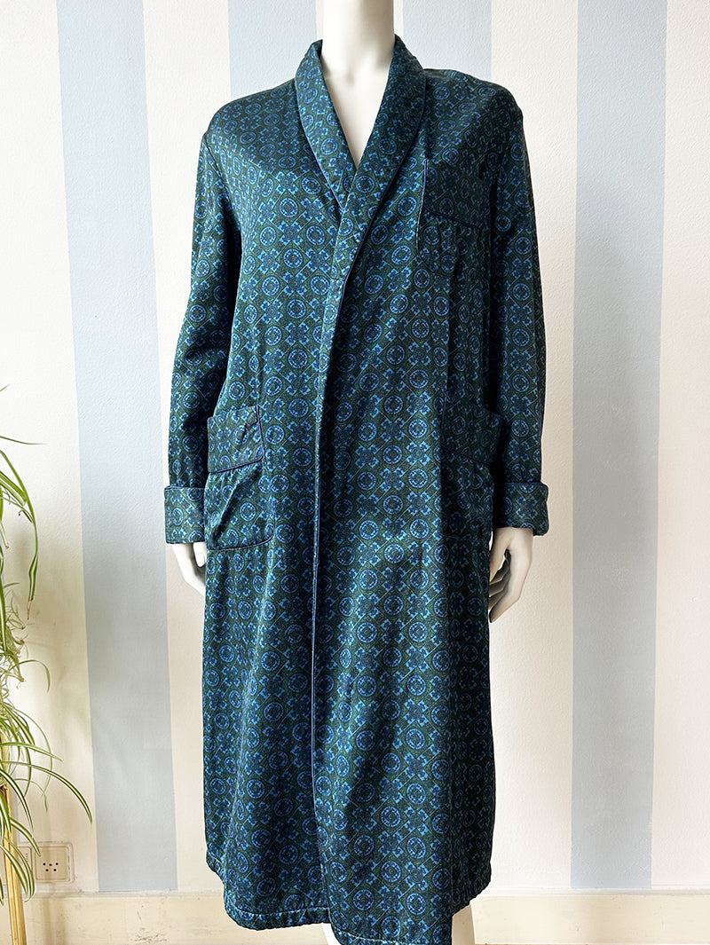 Groen/blauwe print kamerjas