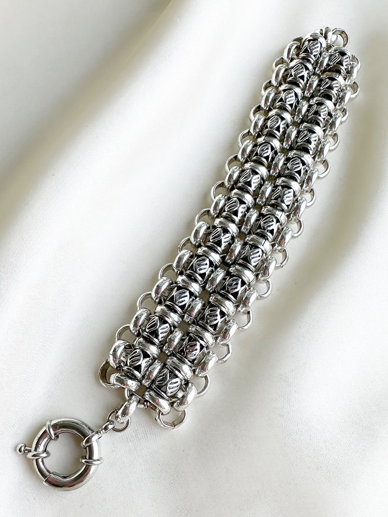 Brede zilveren armband