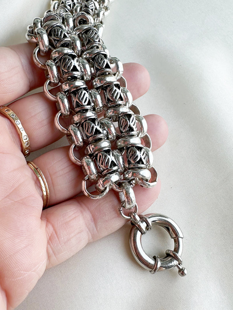 Brede zilveren armband