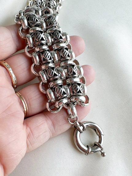 Brede zilveren armband