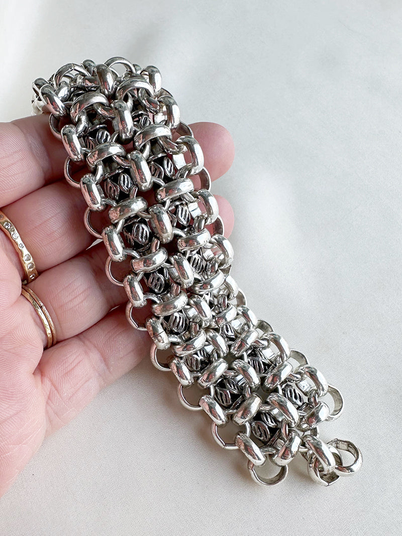 Brede zilveren armband