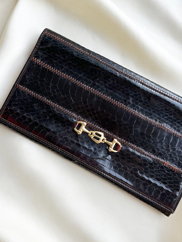 Slangenleren clutch