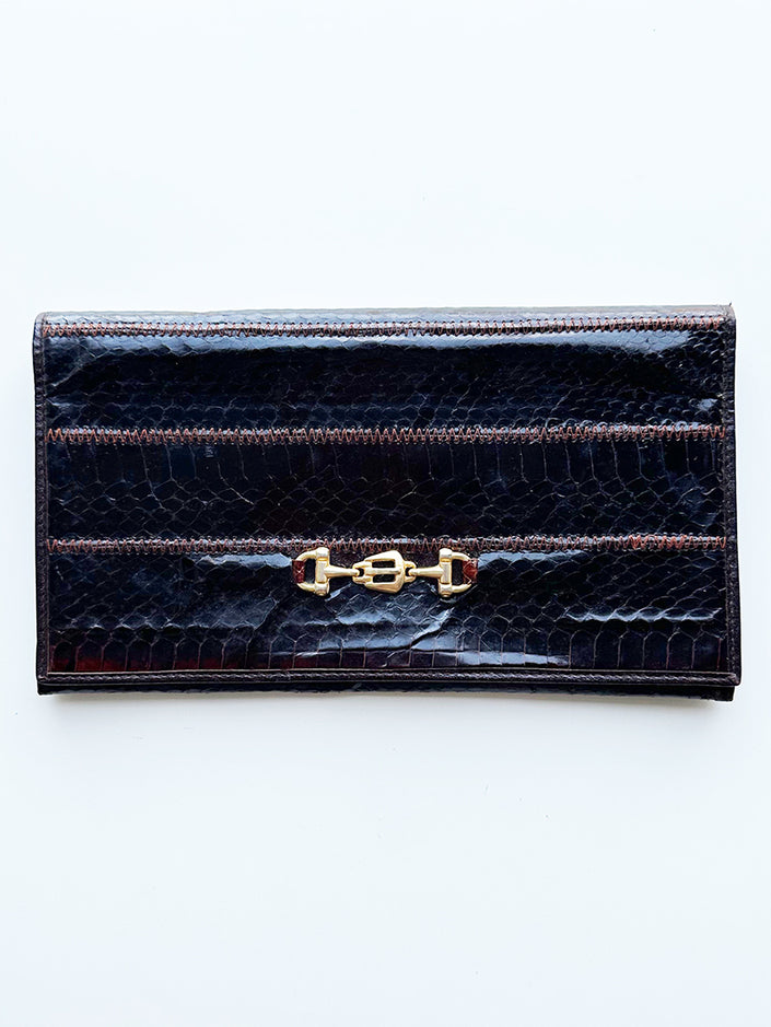 Slangenleren clutch