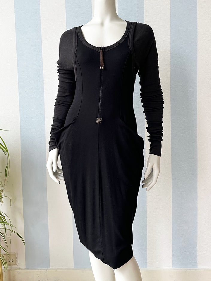 Zwarte tricot jurk