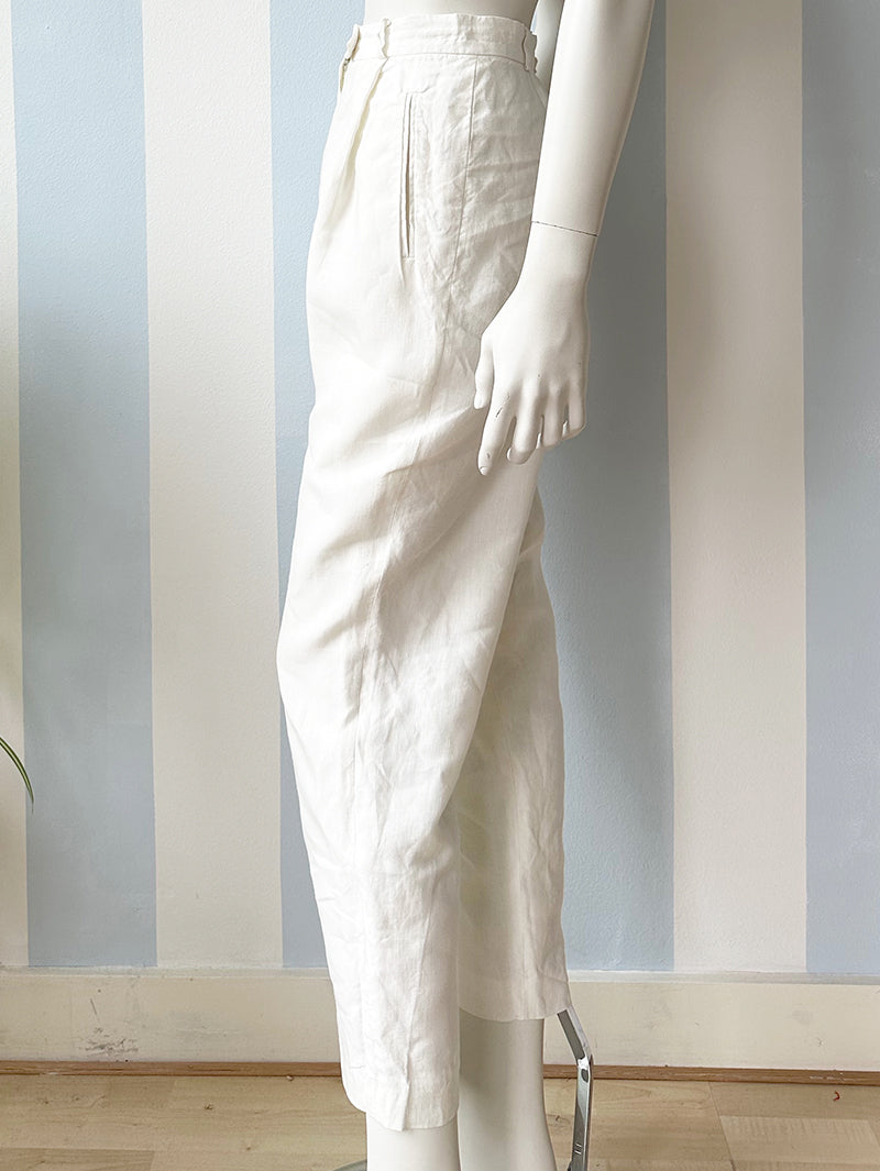 Witte linnen designerbroek