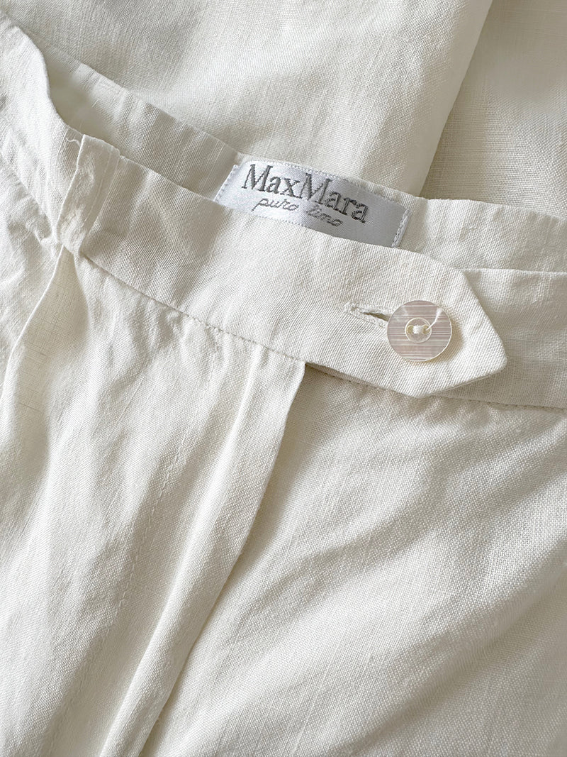 Witte linnen designerbroek