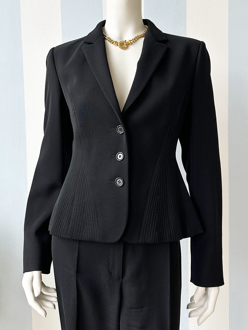 Zwart wollen designer jasje