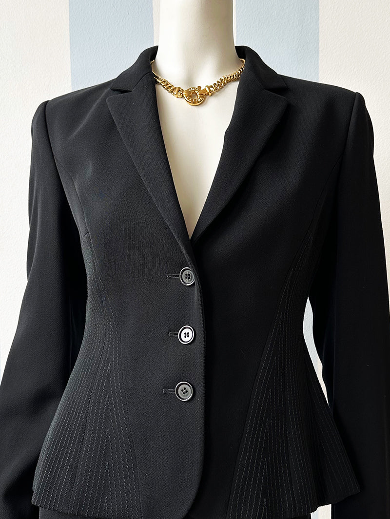 Zwart wollen designer jasje