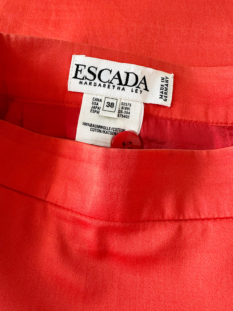 Oranje/rood designer kokerrokje