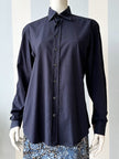 Donkerblauwe designer blouse