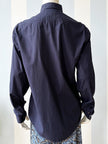 Donkerblauwe designer blouse