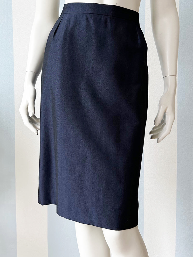 Donkerblauwe designer kokerrok