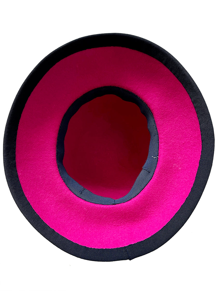 Fuchsia wollen a-symmetrische hoed