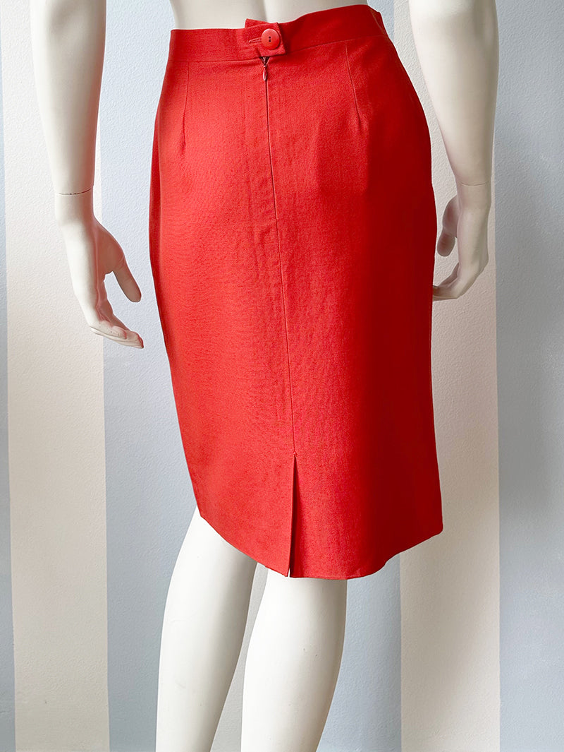 Rood designer kokerrokje