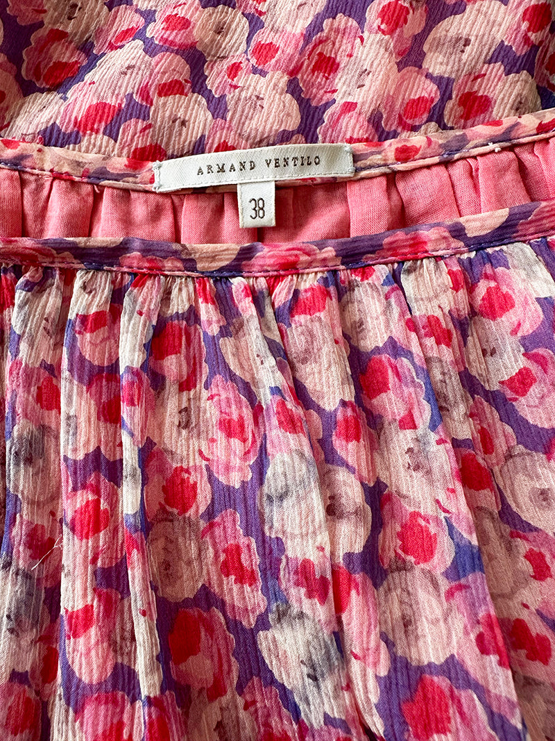 Zijden floral zomerrokje