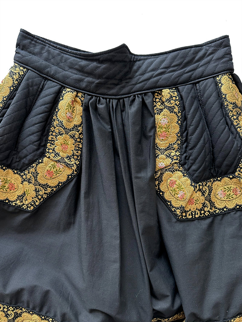 Zwart/gouden quilted rok