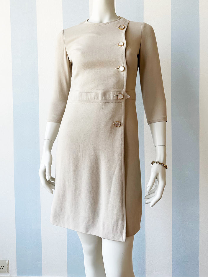 Ecru sixties jurk