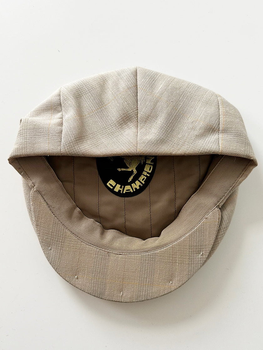 Lichtgrijze ruiten flatcap