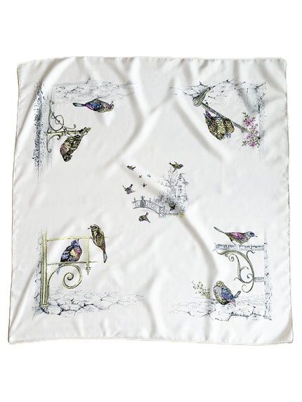 Zijden sjaal met vogeltjes