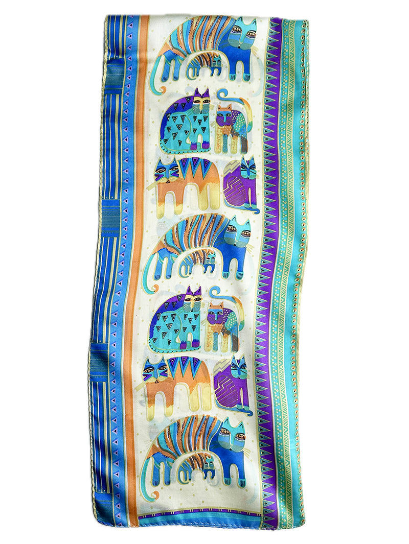 Zijden sjaaltje met poesjes