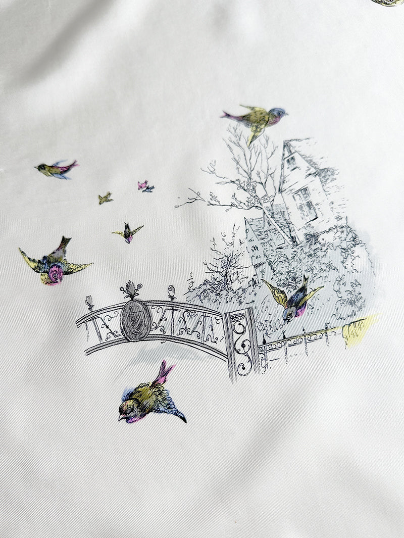 Zijden sjaal met vogeltjes