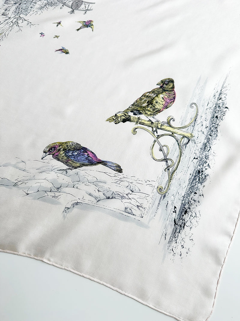 Zijden sjaal met vogeltjes