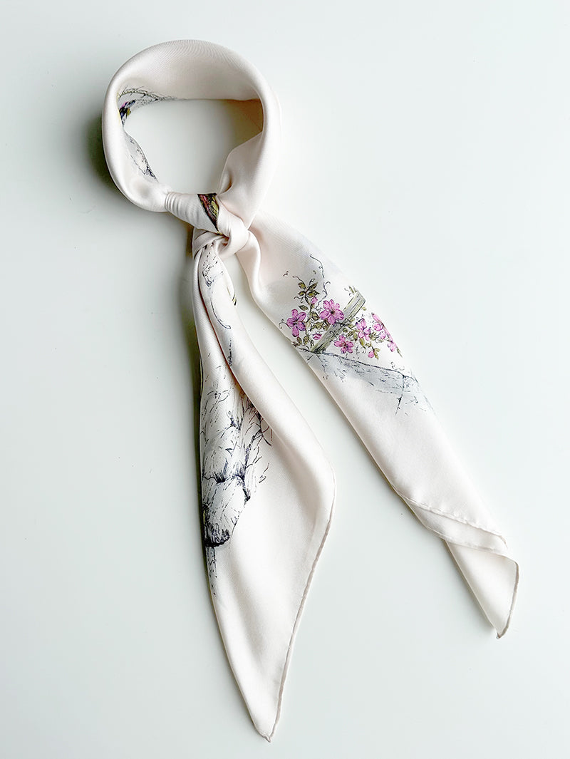 Zijden sjaal met vogeltjes