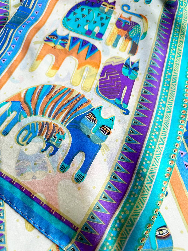 Zijden sjaaltje met poesjes