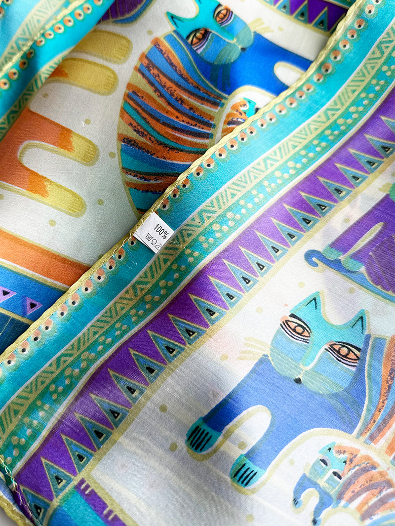 Zijden sjaaltje met poesjes