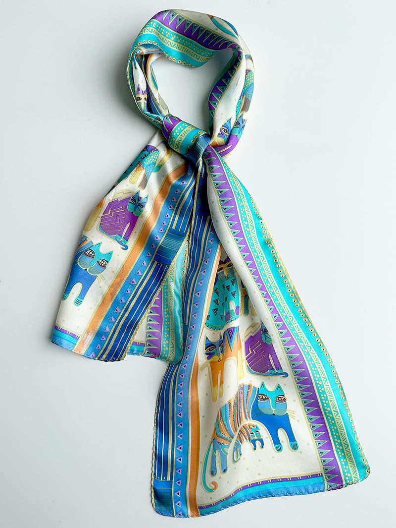 Zijden sjaaltje met poesjes