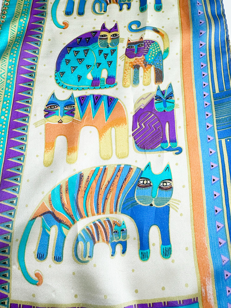 Zijden sjaaltje met poesjes