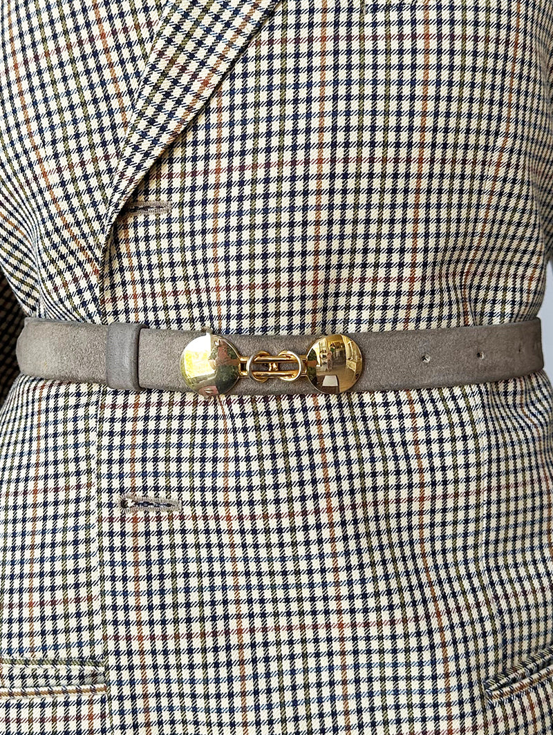 Taupe leren ceintuur