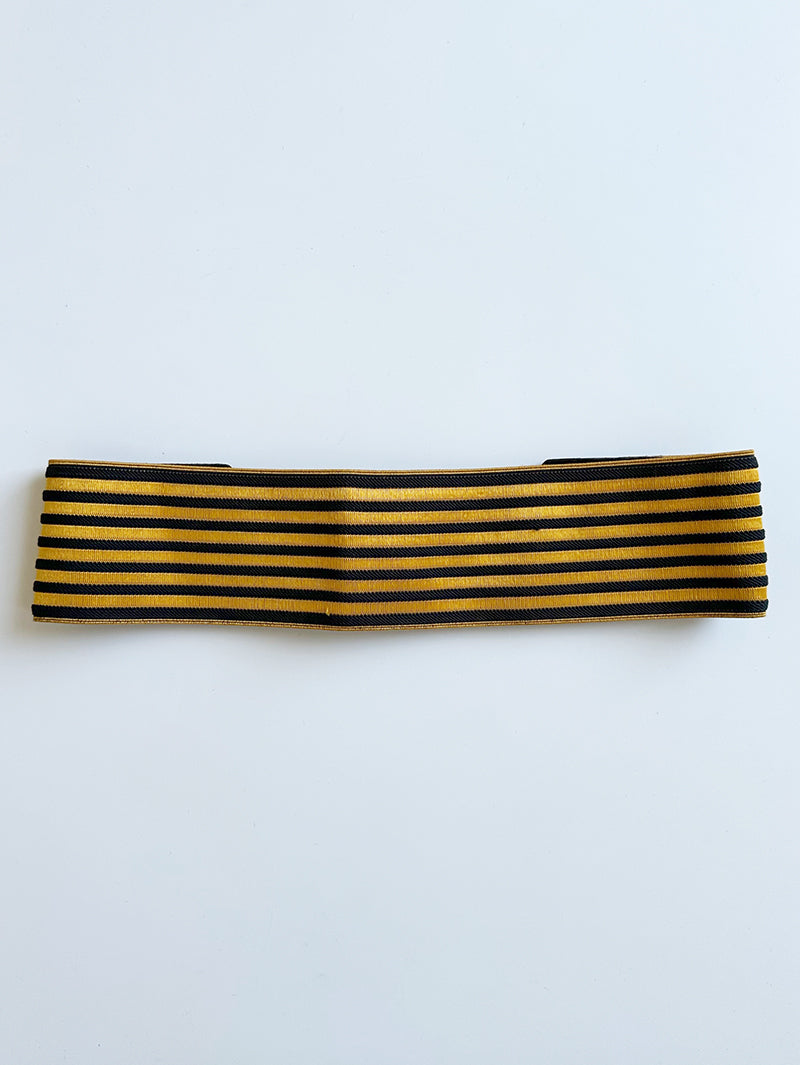 Geel/zwart brede gestreepte ceintuur